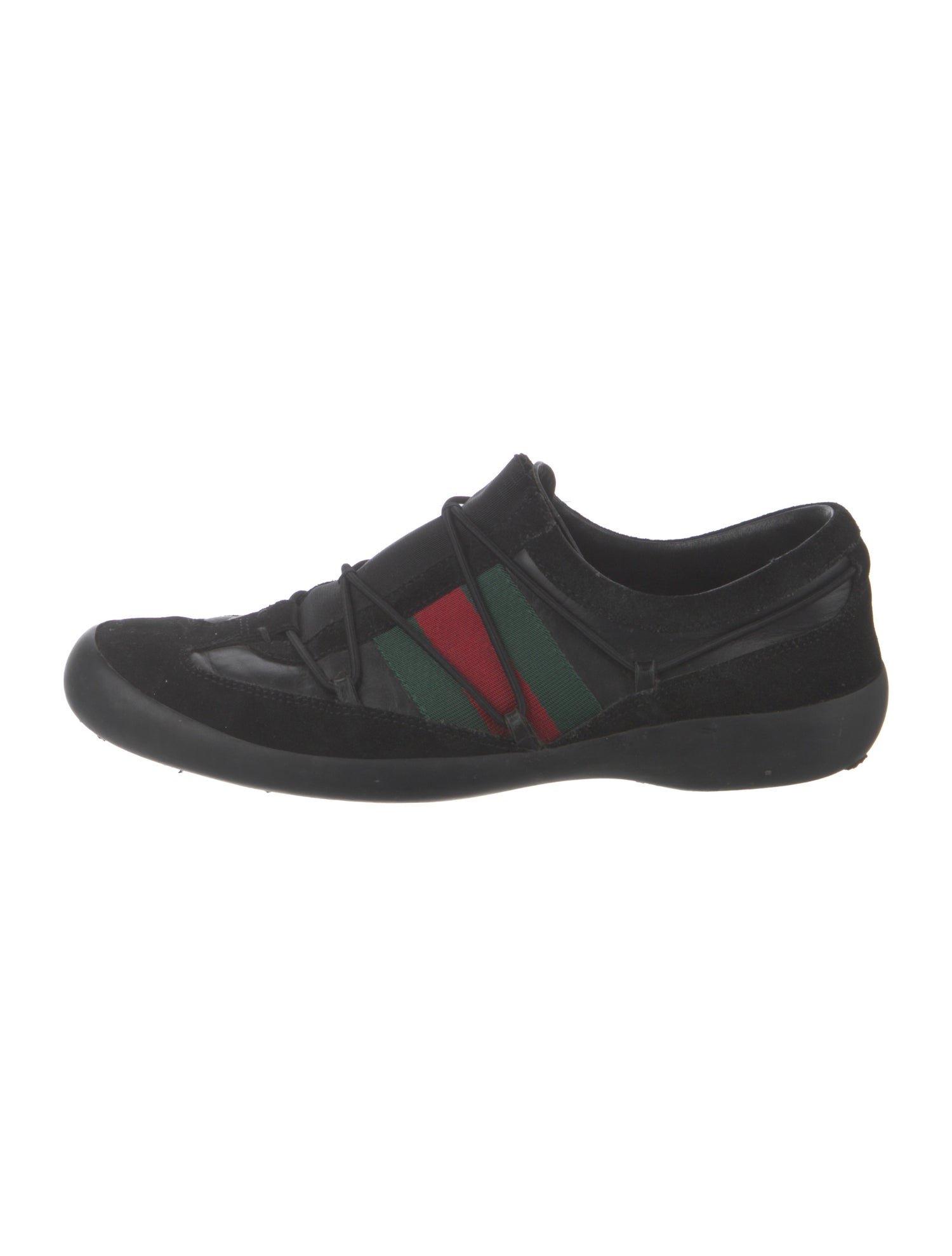 Gucci Suede Colorblock Pattern Sneakers - Black Sneakers