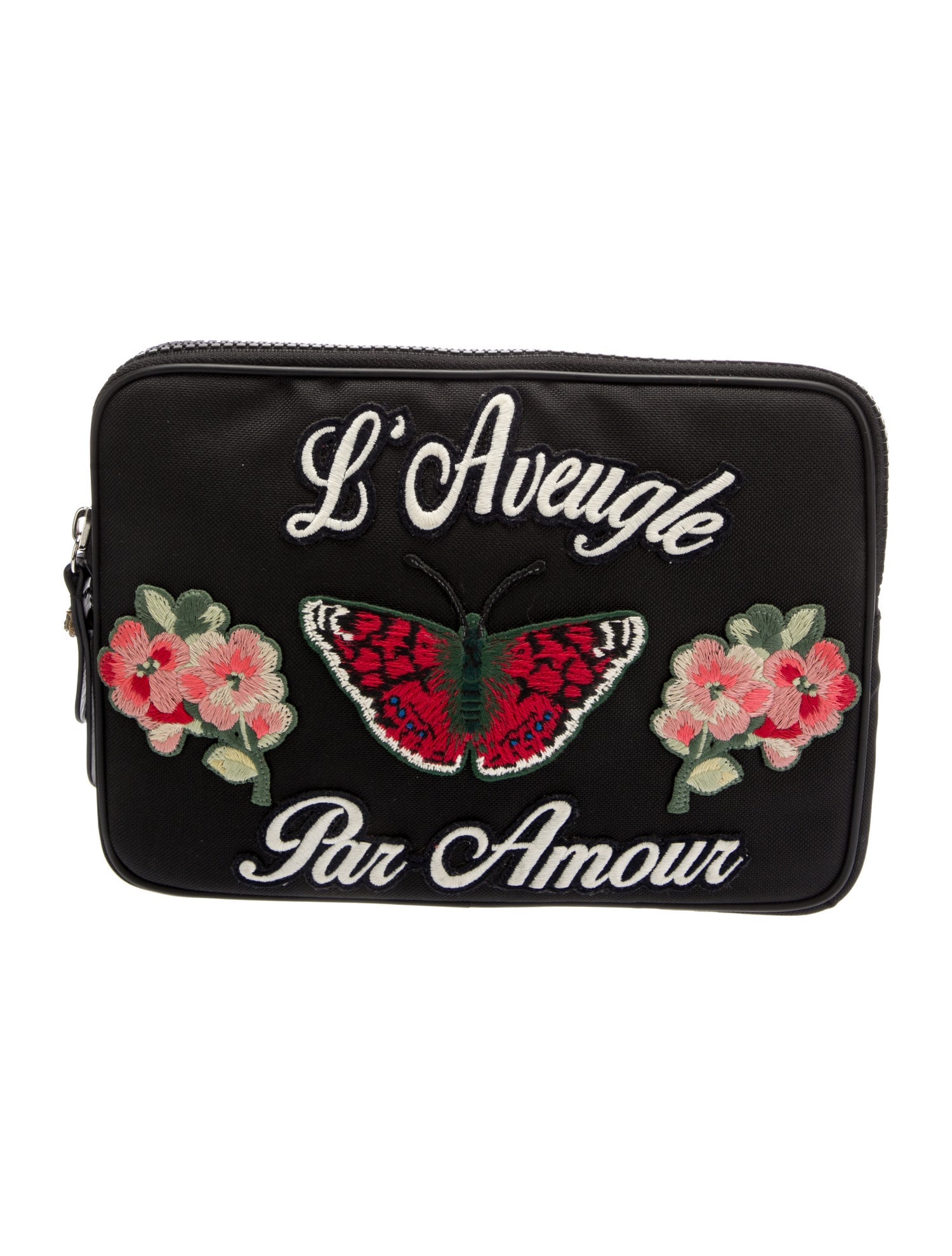 Gucci "L'Aveugle Par Amour' Nylon Embroirdered Pouch