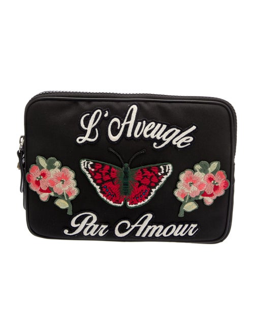 Gucci "L'Aveugle Par Amour' Nylon Embroirdered Pouch
