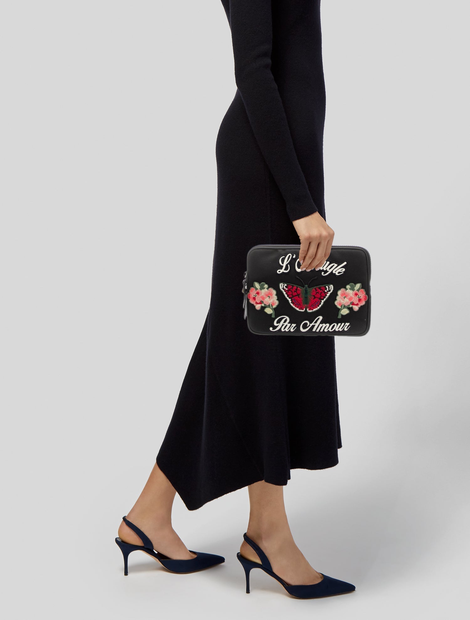 Gucci "L'Aveugle Par Amour' Nylon Embroirdered Pouch