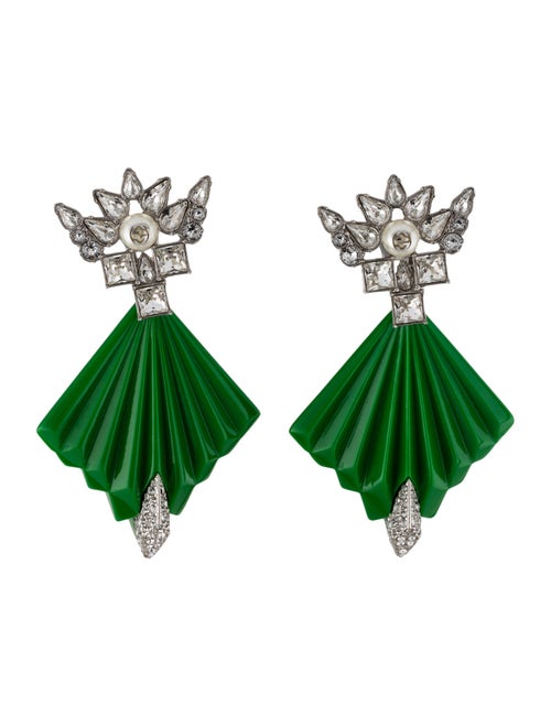 Gucci Fashion Show Resin & Crystal Clip-On Drop Earrings