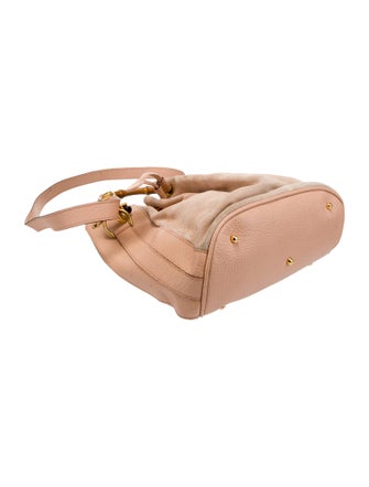 Gucci Suede Bamboo Bucket Bag