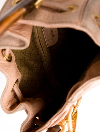 Gucci Suede Bamboo Bucket Bag