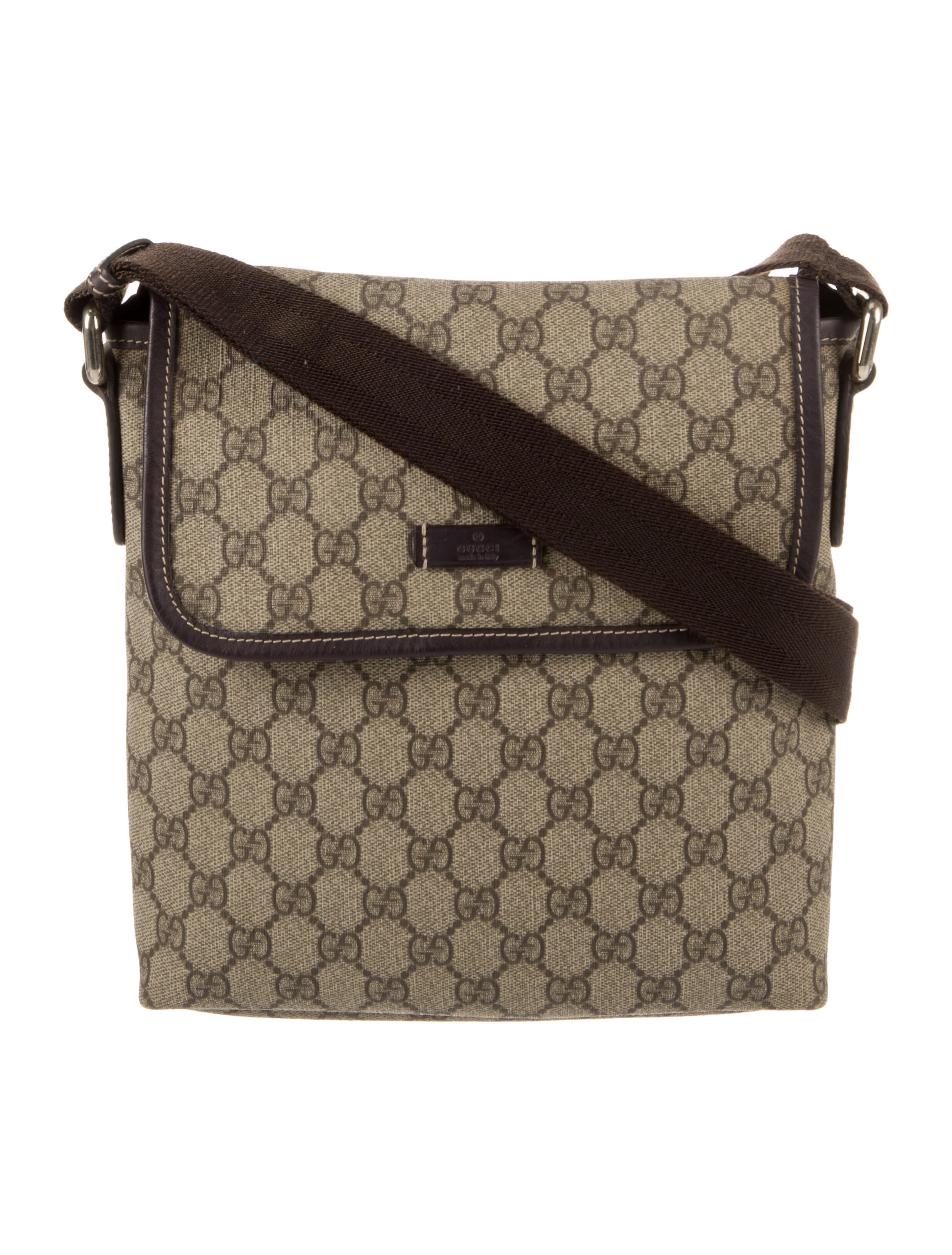 Gucci GG Supreme Ophidia Messenger Bag Brown Crossbody Bags, Handbags