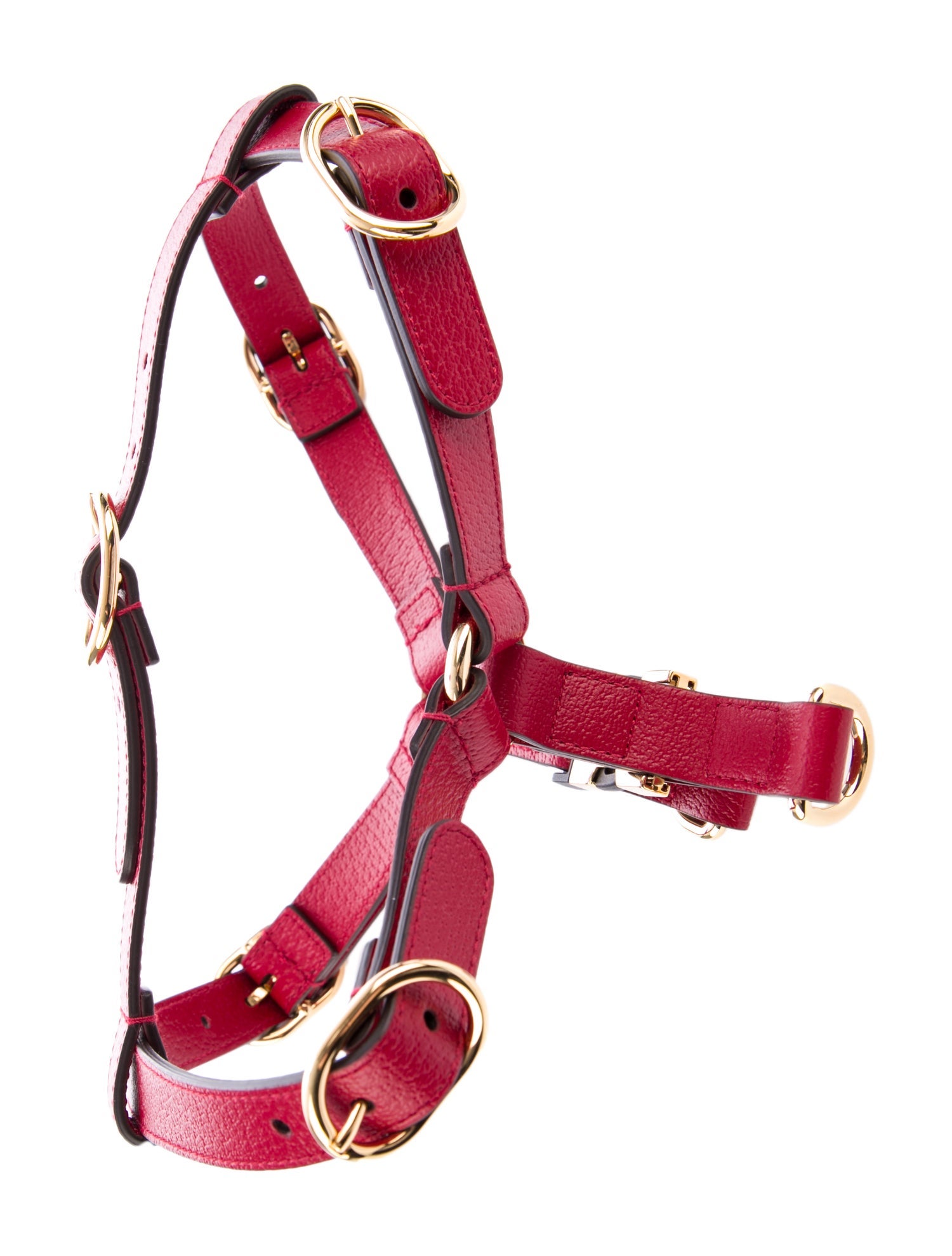 Gucci Pet Leather Dog Harness Red Pet Accessories, Decor