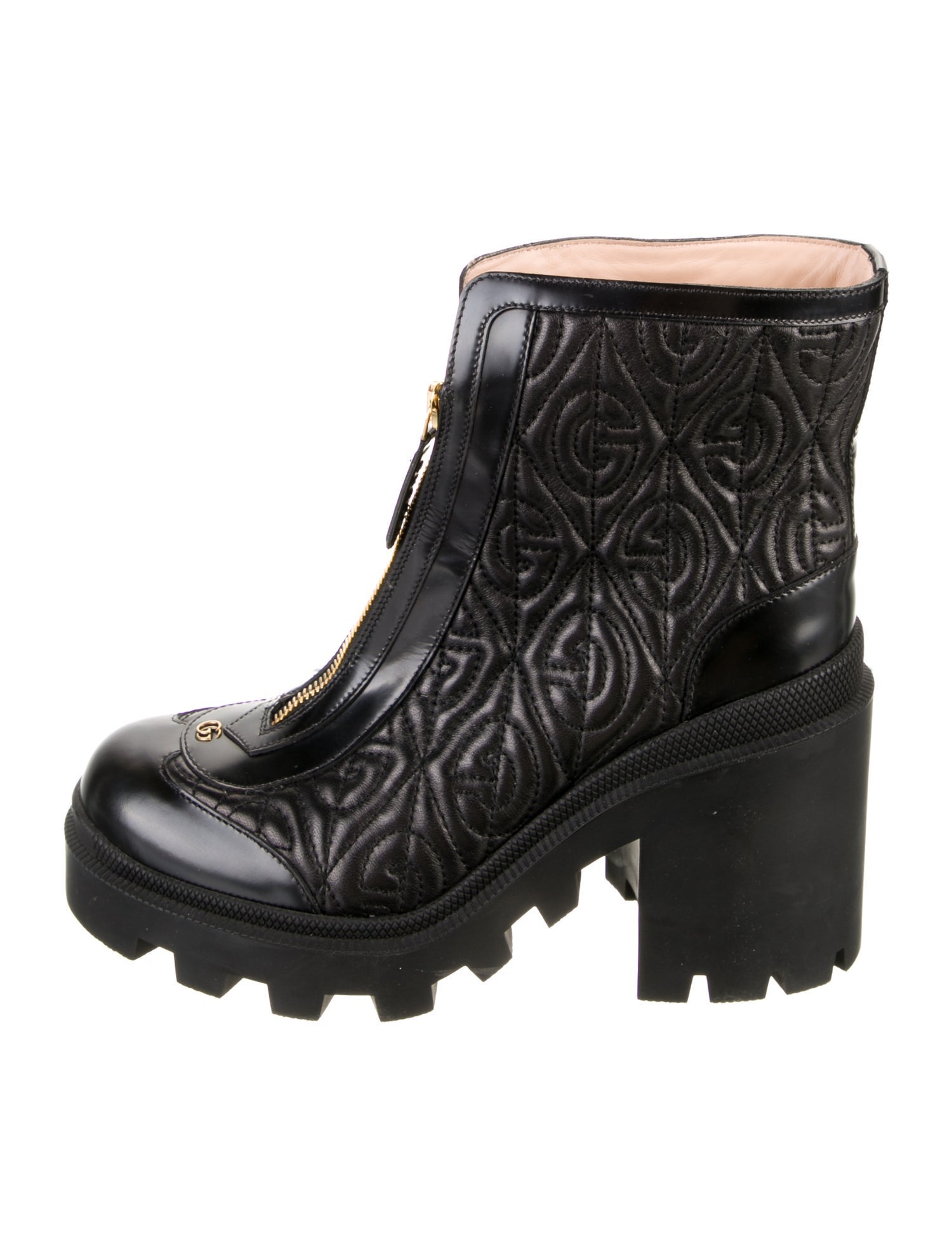 Gucci Double G Logo Leather Boots