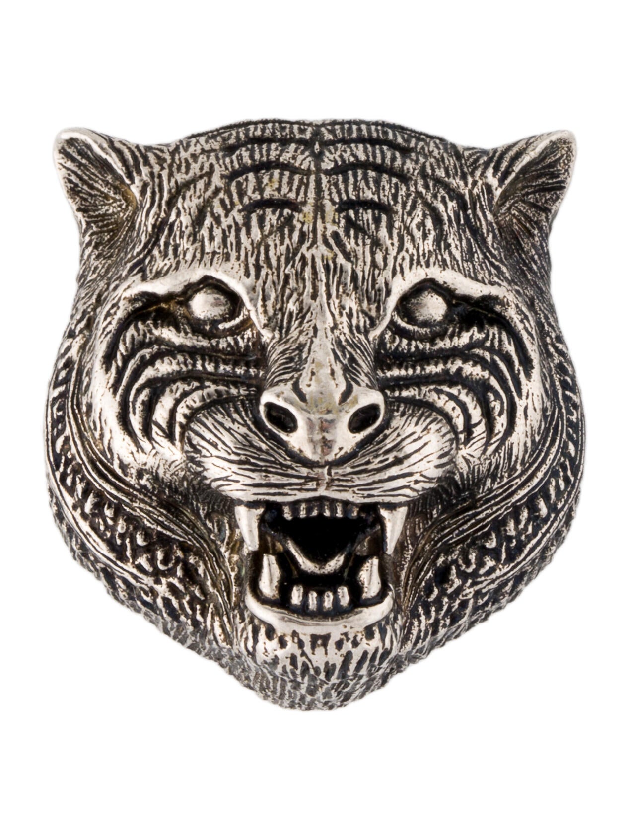 Gucci Tiger Head Pin Brooch - Brass Pendant, Brooches