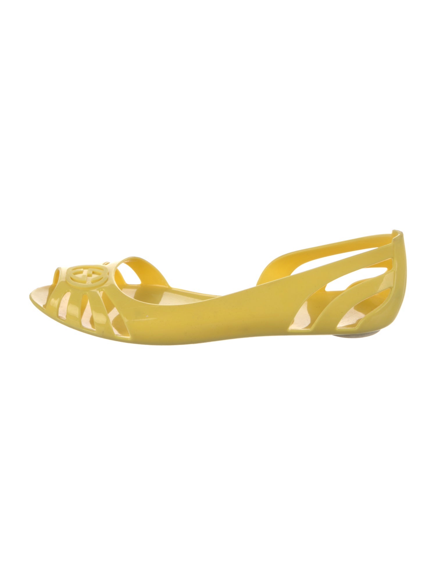 gucci rubber sandals yellow