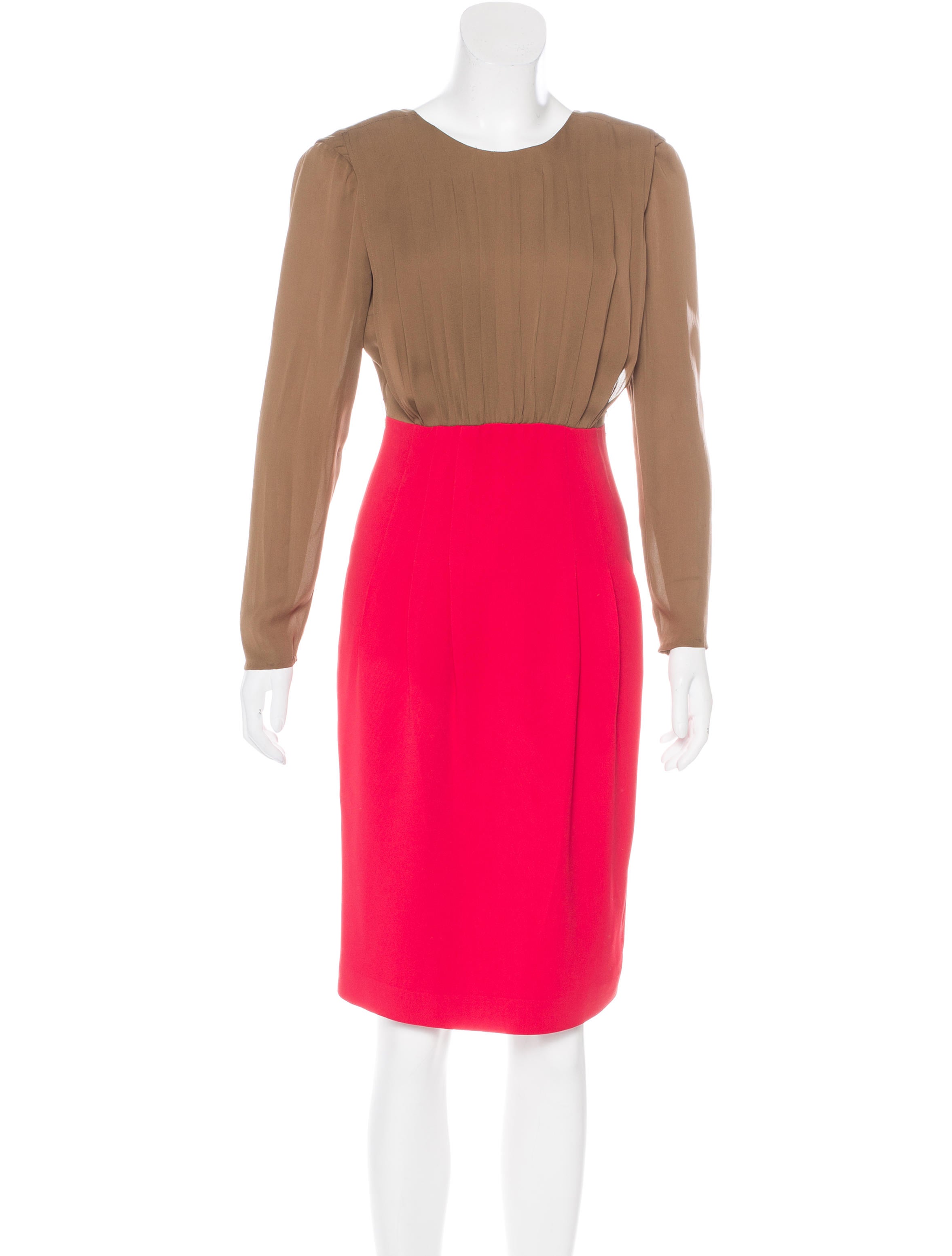 Gucci Brown Pleated Cocktail Dress