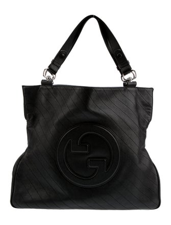 Gucci Leather GG Logo Blondie Tote Bag