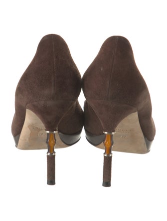 Gucci Suede Colorblock Pattern Pumps