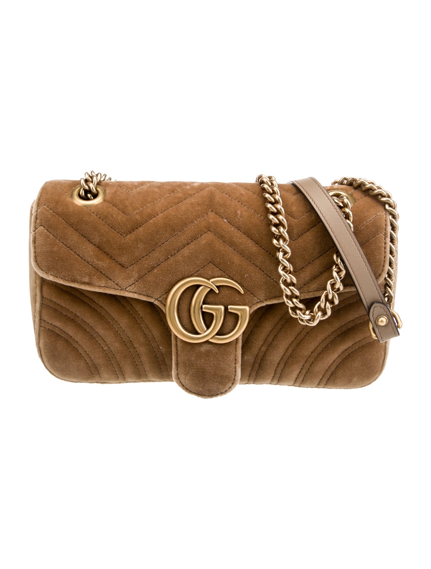 Gucci Velvet Small Marmont Matelasse Shoulder Bag