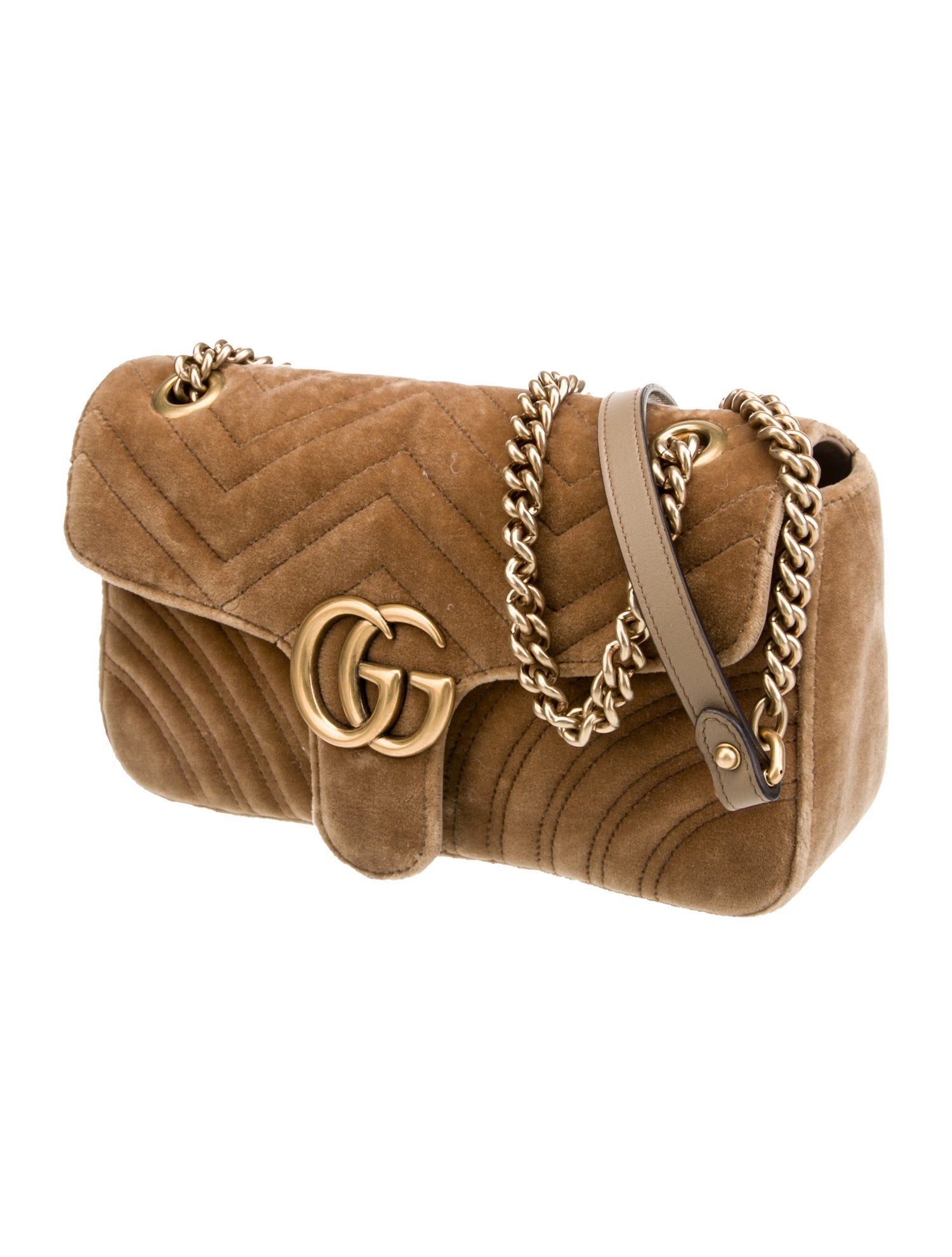 Gucci Velvet Small Marmont Matelasse Shoulder Bag