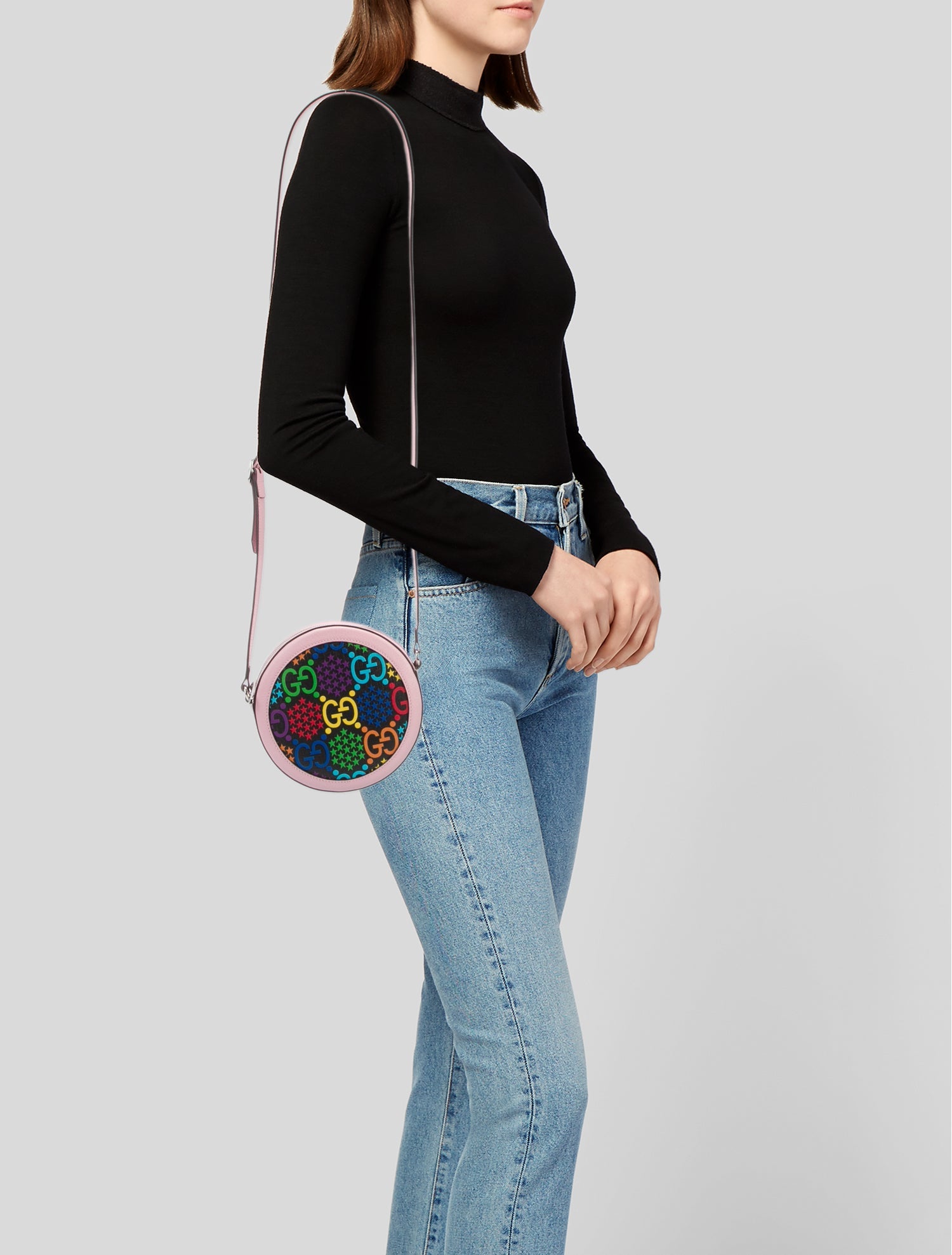 Gucci Micro GG Round Crossbody Bag Black Crossbody Bags, Handbags