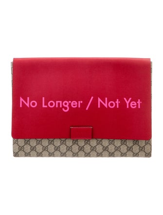 Gucci GG Supreme "No Longer Not Yet" Large Clutch