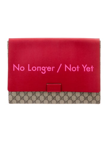 Gucci Clutches GG Supreme "No Longer Not Yet" Large Clutch
