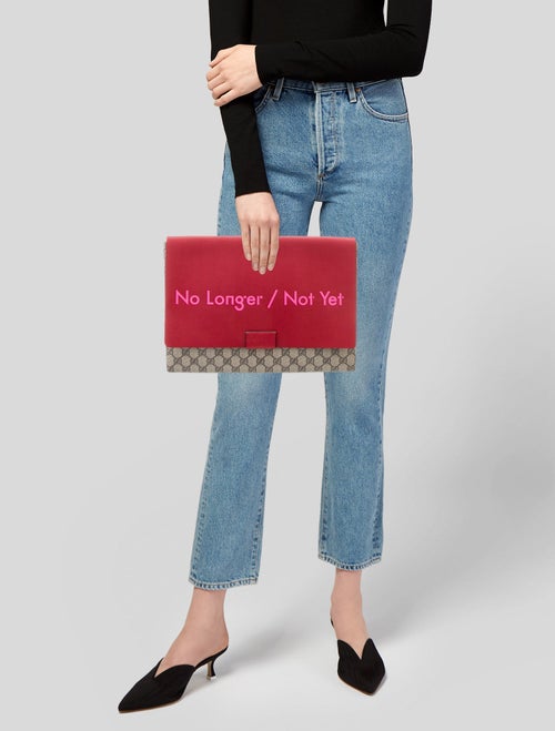 Gucci GG Supreme "No Longer Not Yet" Large Clutch