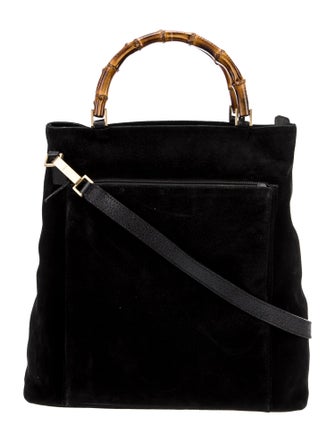 Gucci Suede Bamboo Handle Tote