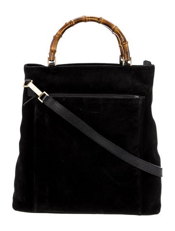 Gucci Totes Suede Bamboo Handle Tote