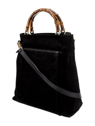 Gucci Suede Bamboo Handle Tote