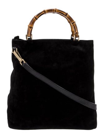 Gucci Suede Bamboo Handle Tote