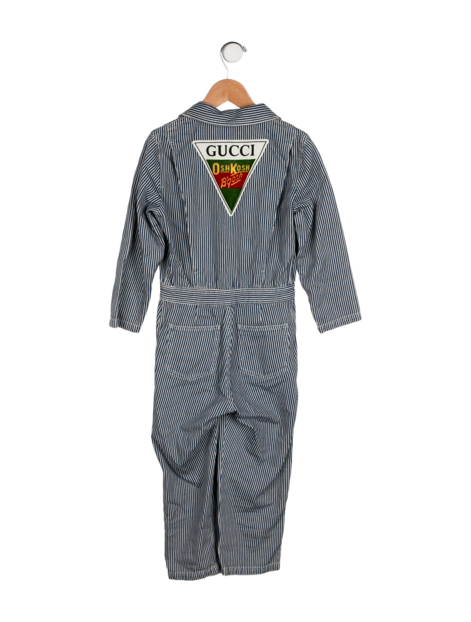 Gucci X Oshkosh B'Gosh Girls' Striped Jumpsuit - Blue Sizes