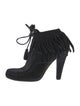 Gucci Suede Tassel Accents Lace-Up Boots