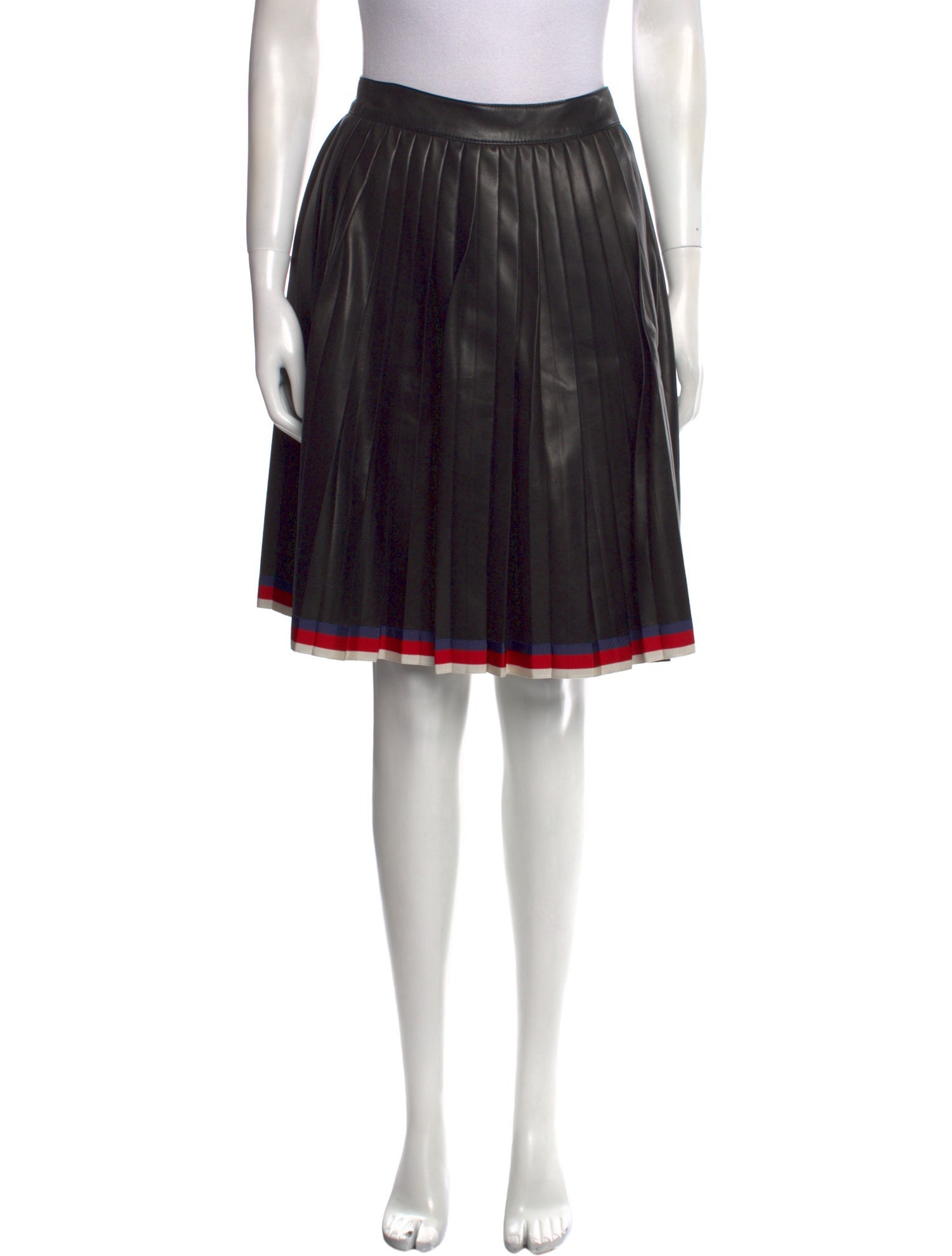 Gucci Grosgrain Trim Knee-Length Skirt