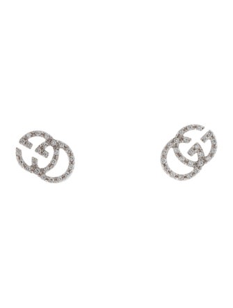 Gucci 18K Diamond GG Running Stud Earrings