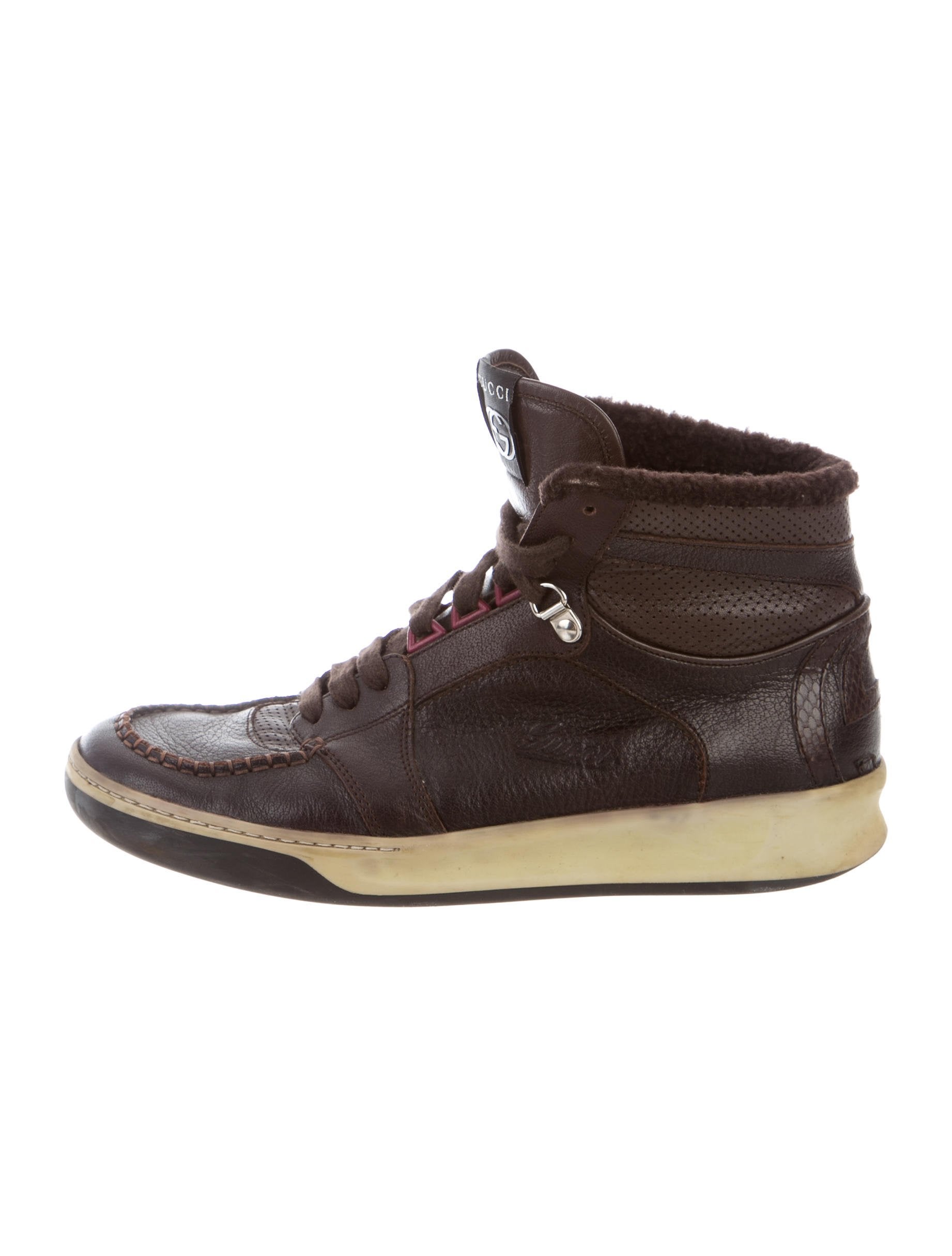 python sneakers gucci python trimmed leather sneakers shoes guc156556 python sneakers gucci python trimmed leather sneakers shoes guc156556