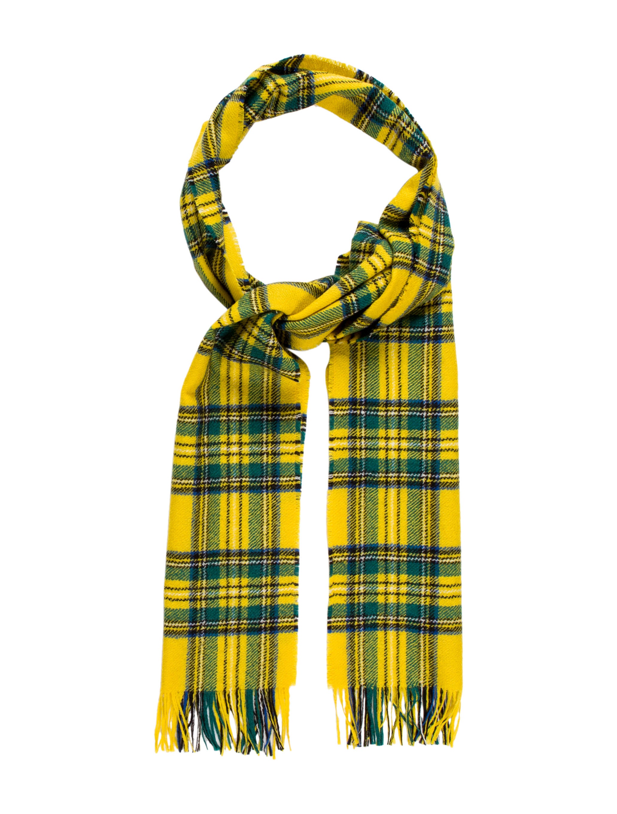 Gucci Plaid Wool Scarf Accessories GUC156789 The RealReal