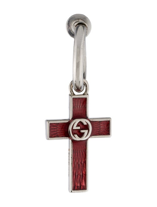 Gucci Enamel Interlocking G Cross Single Earring