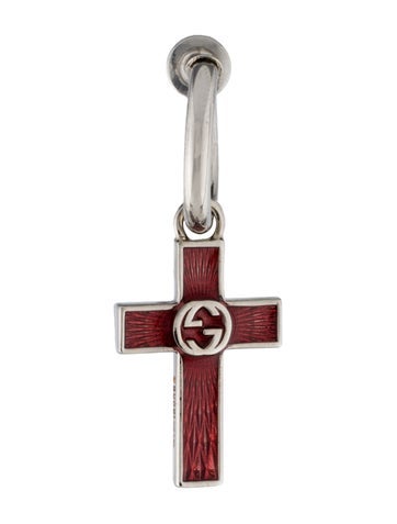 Gucci Drop Enamel Interlocking G Cross Single Earring