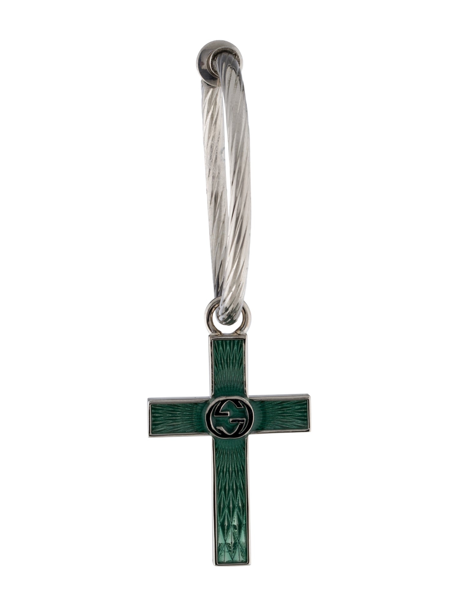 Gucci Enamel Interlocking G Cross Single Earring