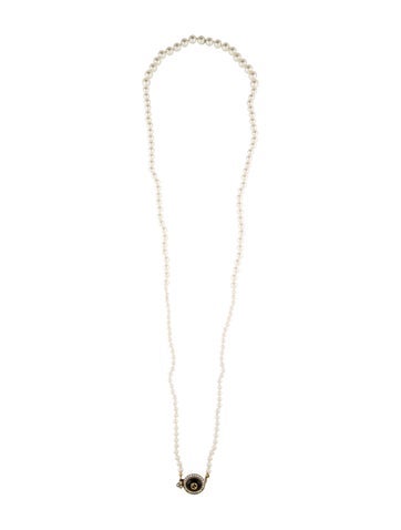 Gucci Bead Strand Faux Pearl, Resin & Crystal Graduated Necklace