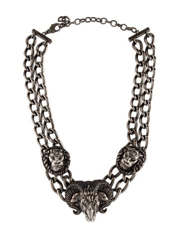 Gucci Collar Lion Head & Aries Necklace