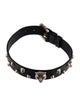 Gucci Feline Studded Leather Buckle Choker Necklace