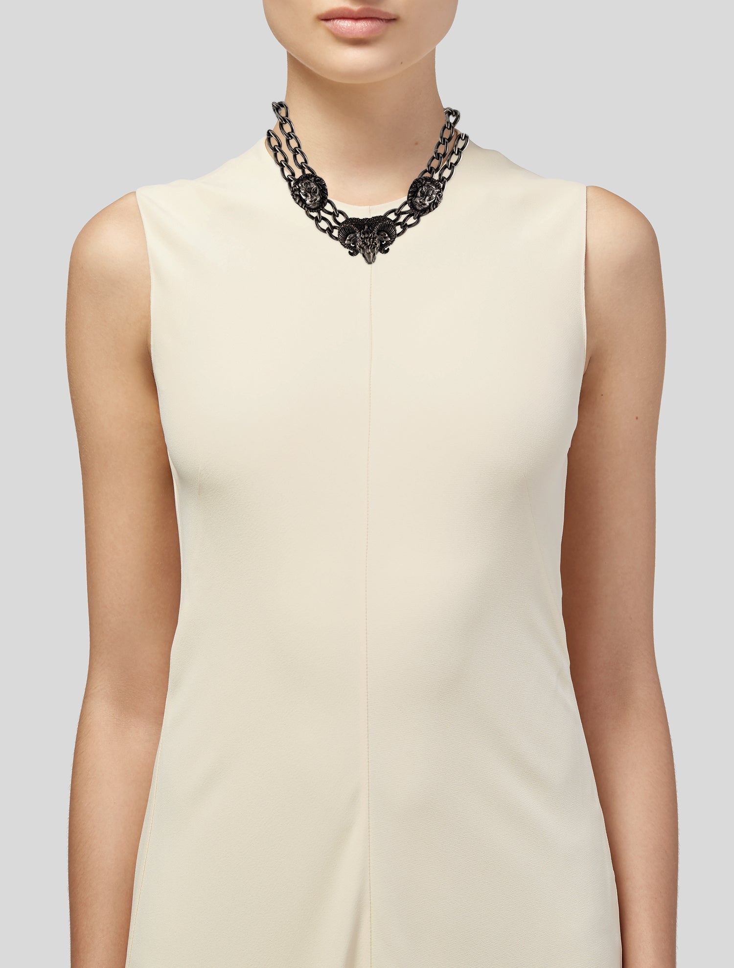 Gucci Lion Head & Aries Collar Necklace