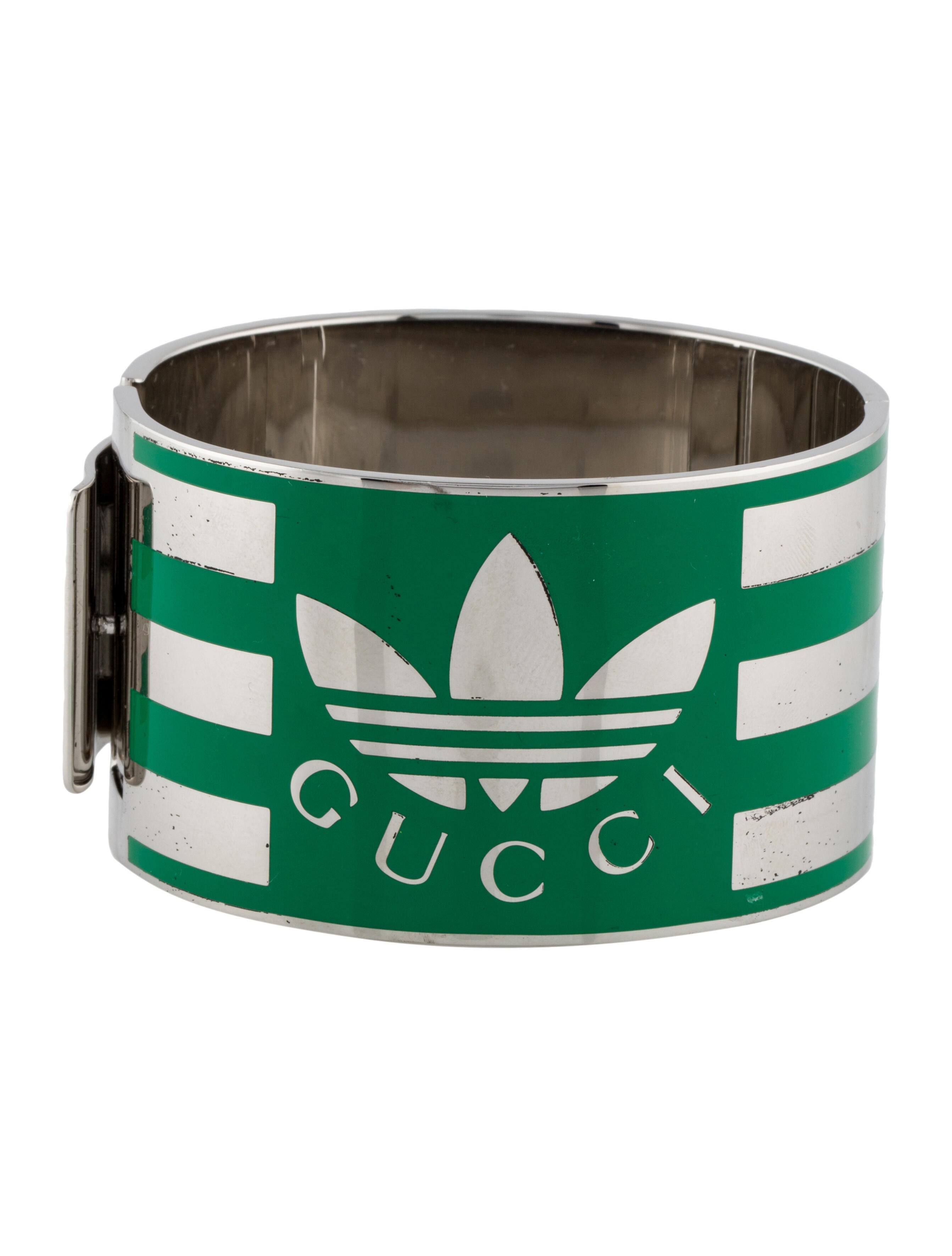 Gucci x Adidas Enamel Hinged Bangle Bracelet