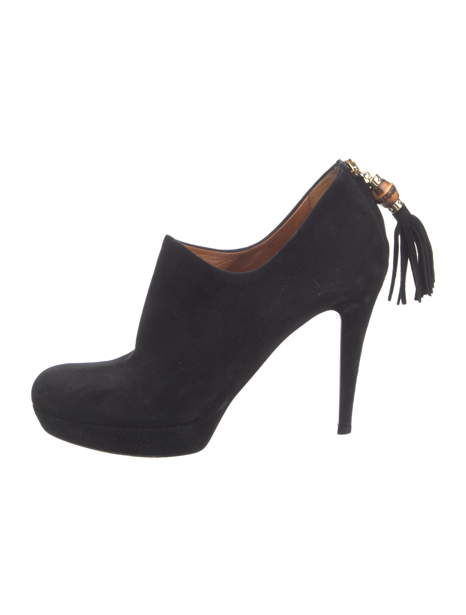 Gucci Suede Tassel Accents Pumps