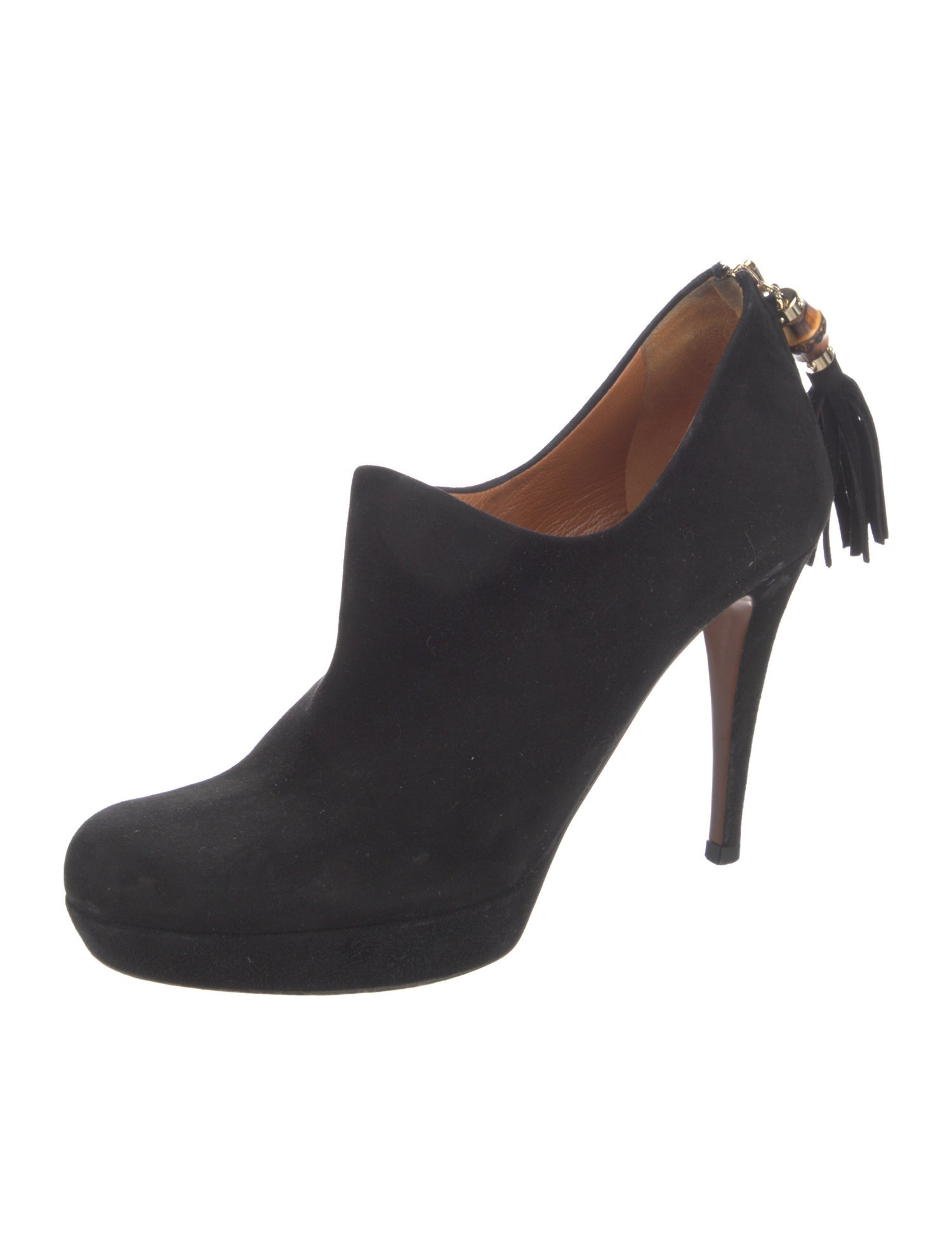 Gucci Suede Tassel Accents Pumps