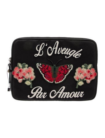 Gucci Clutches Embroidered Canvas Clutch