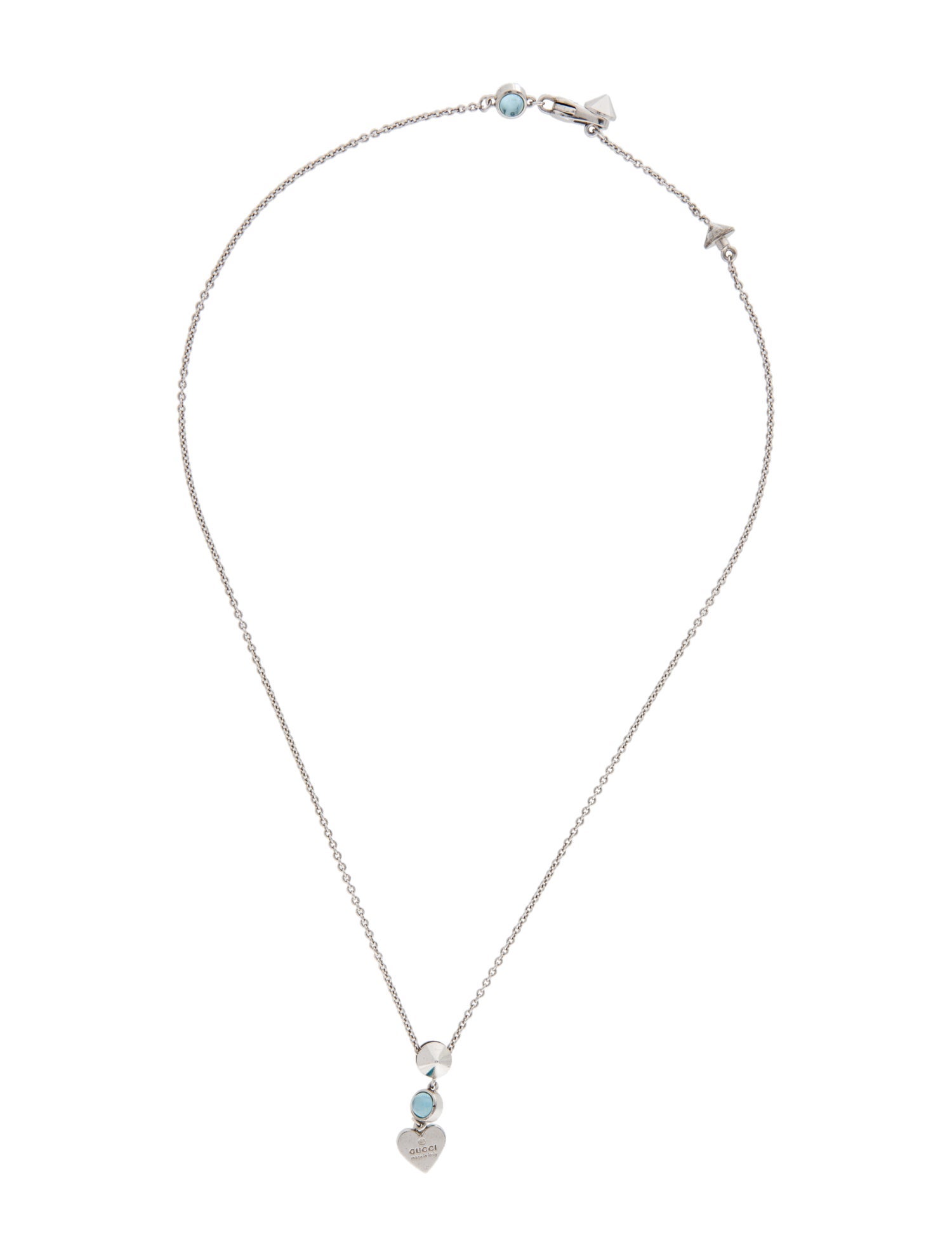 Gucci Topaz Trademark Heart Pendant Necklace