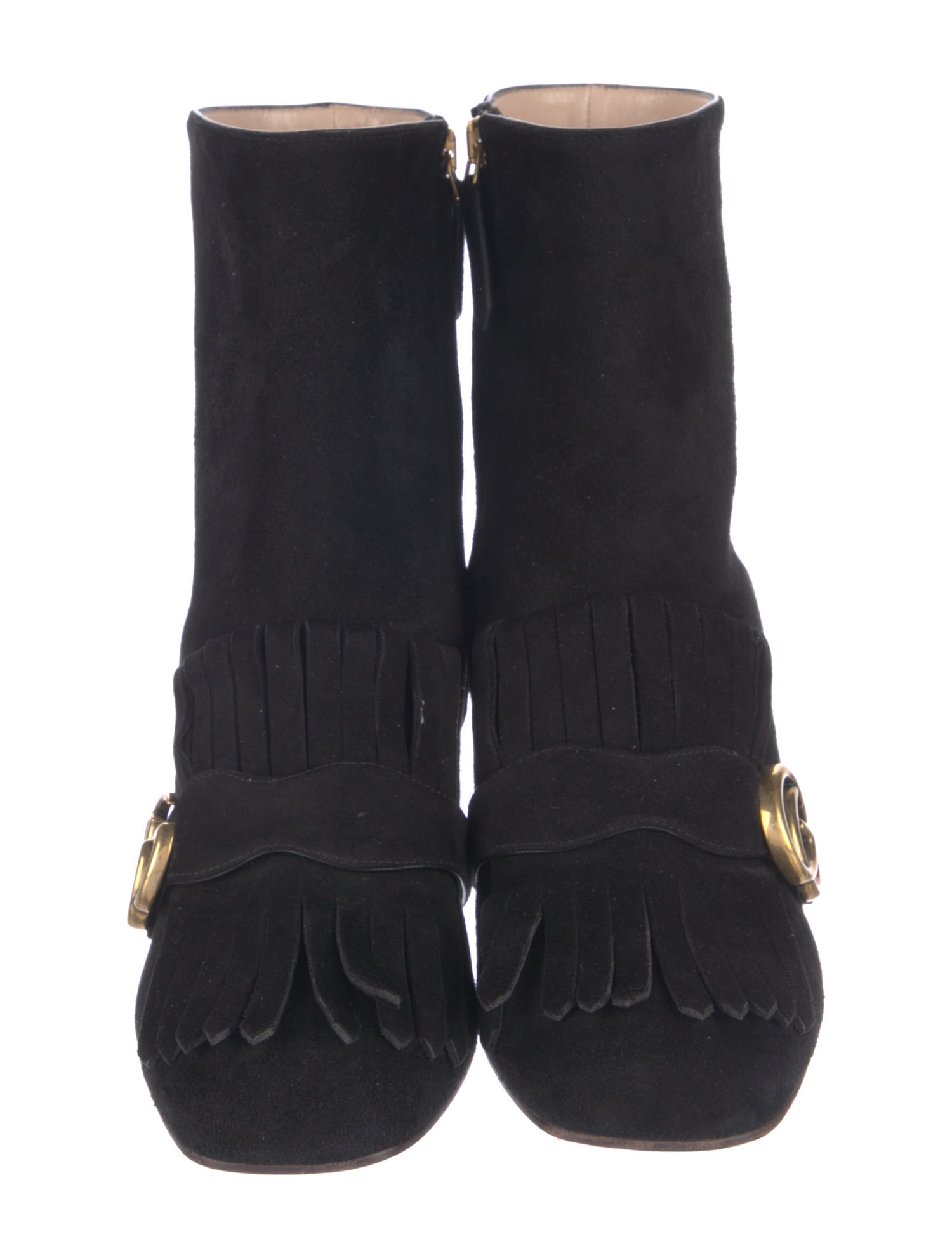 Gucci Double G Logo Suede Boots