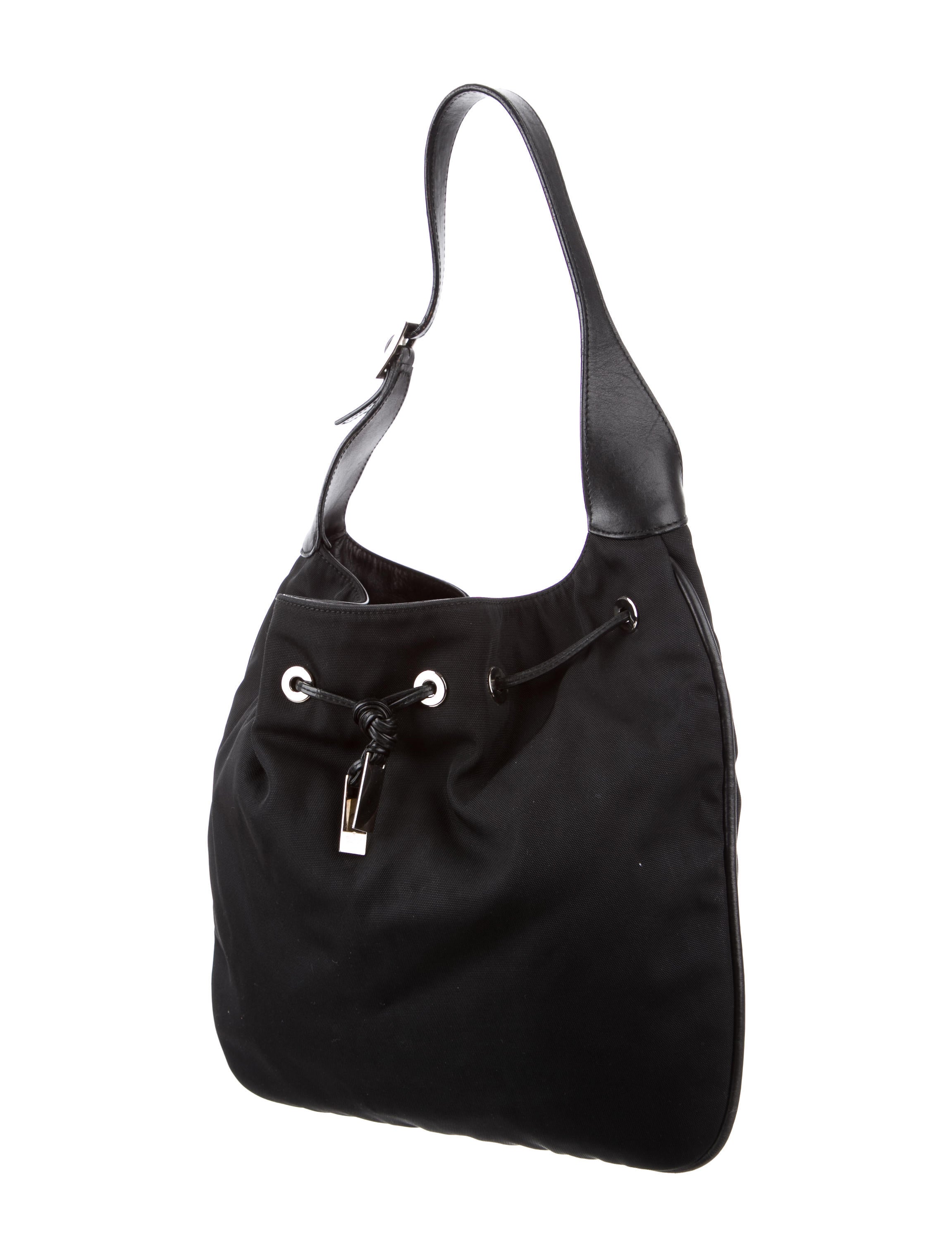 Gucci Nylon Drawstring Bag Handbags GUC160041 The RealReal