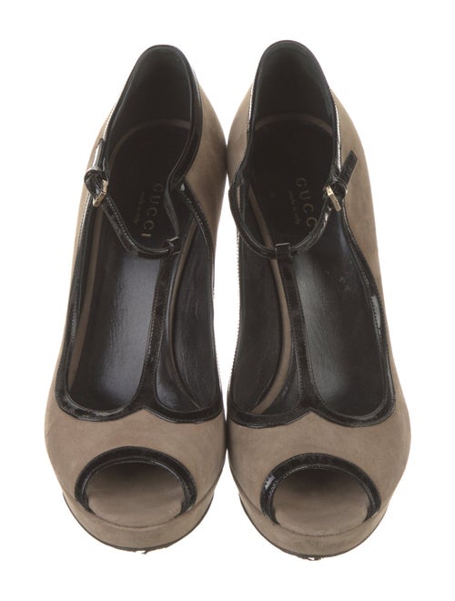 Gucci Suede T-Strap Pumps