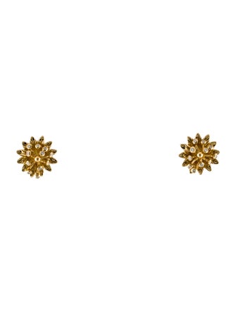 Gucci 18K Diamond Floral Stud Earrings