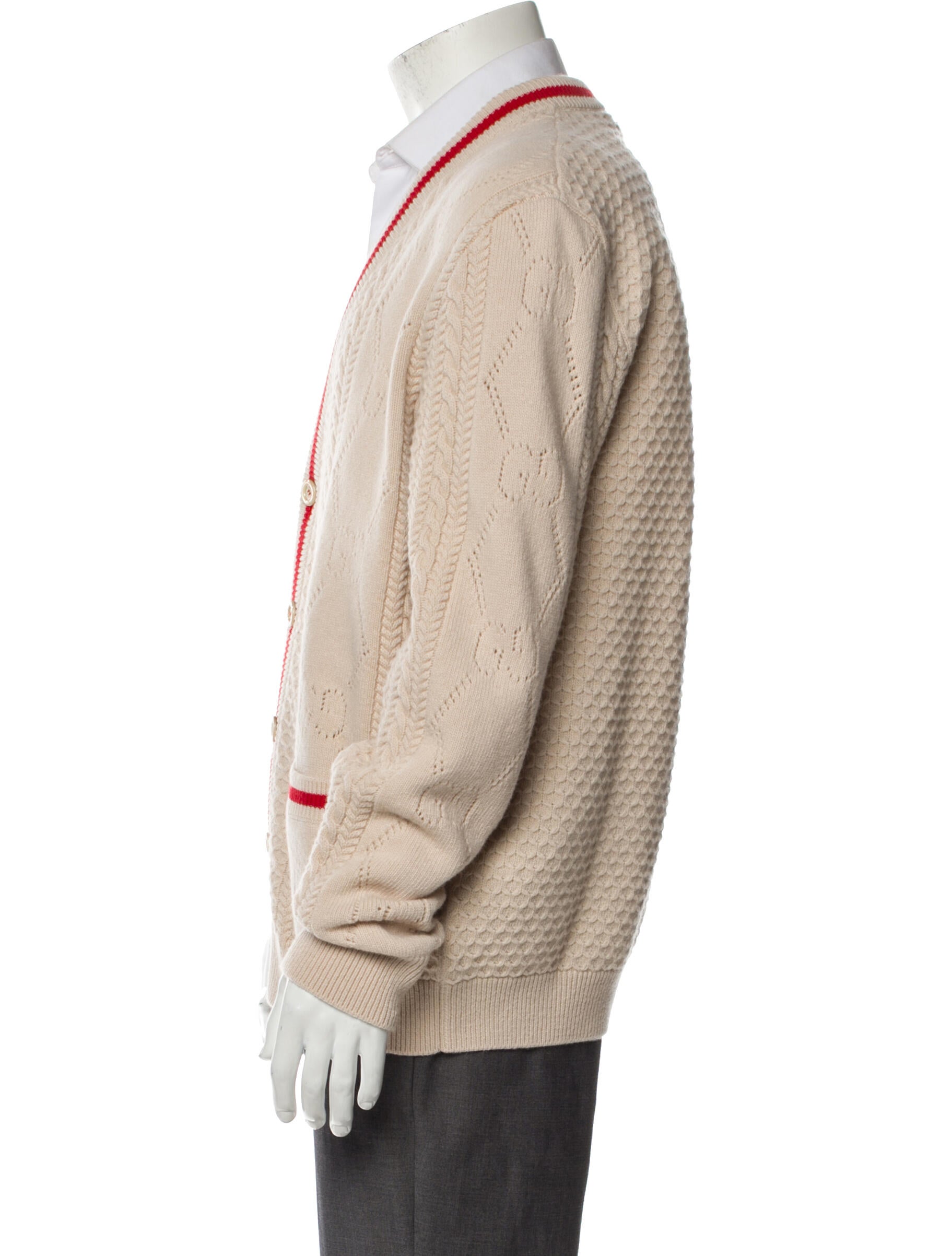 Gucci Wool Colorblock Pattern Cardigan