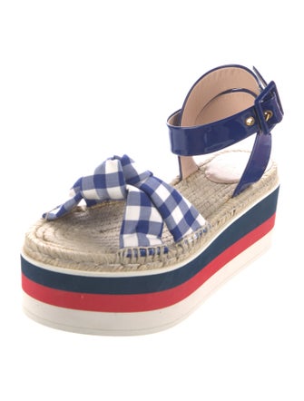 Gucci Sylvie Web Accent Patent Leather Espadrilles