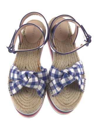 Gucci Sylvie Web Accent Patent Leather Espadrilles